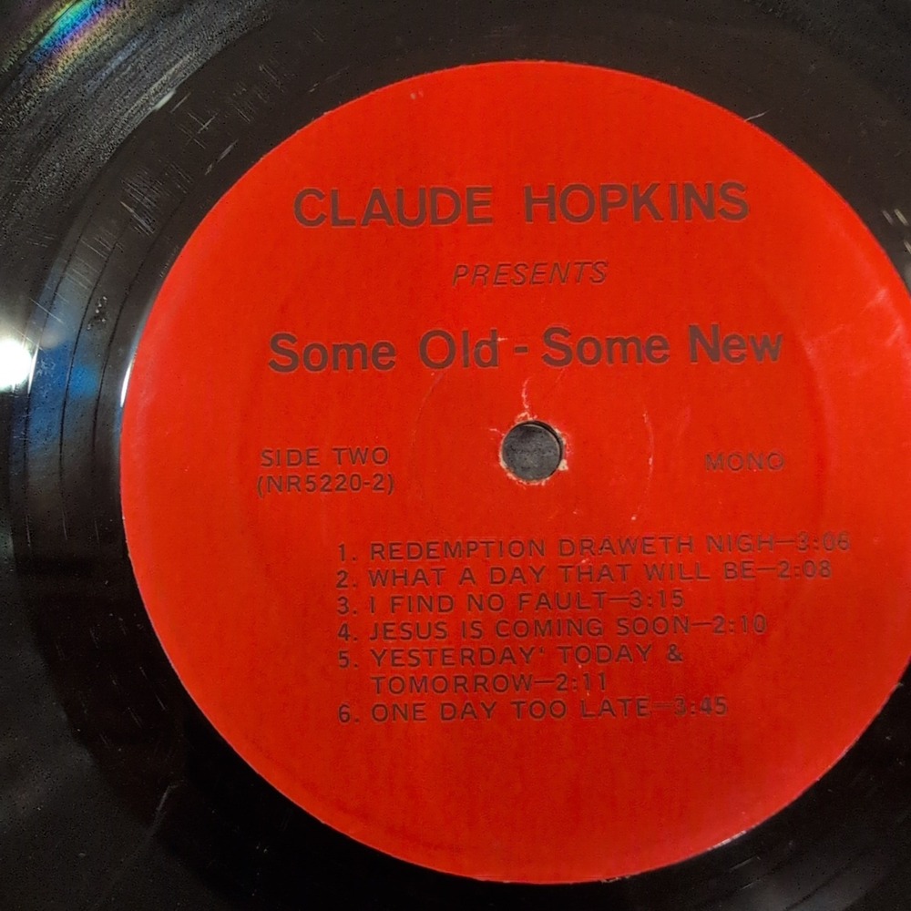 Claude Hopkins Some Old Some New Gospel Vinyl LP NR5220 Mono Record - Picture 4 of 6